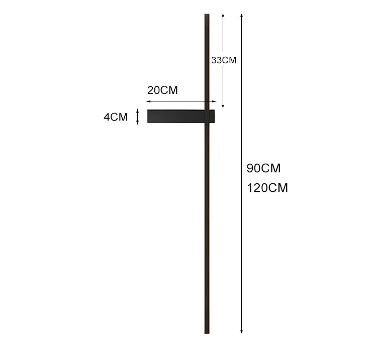 Czarna lampa ścienna, nowoczesna minimalistyczna do sypialni