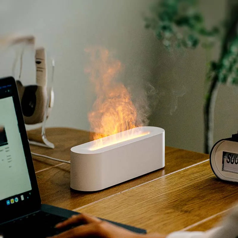 Dyfuzor aromatyczny z efektem ognia, nawilżacz powietrza