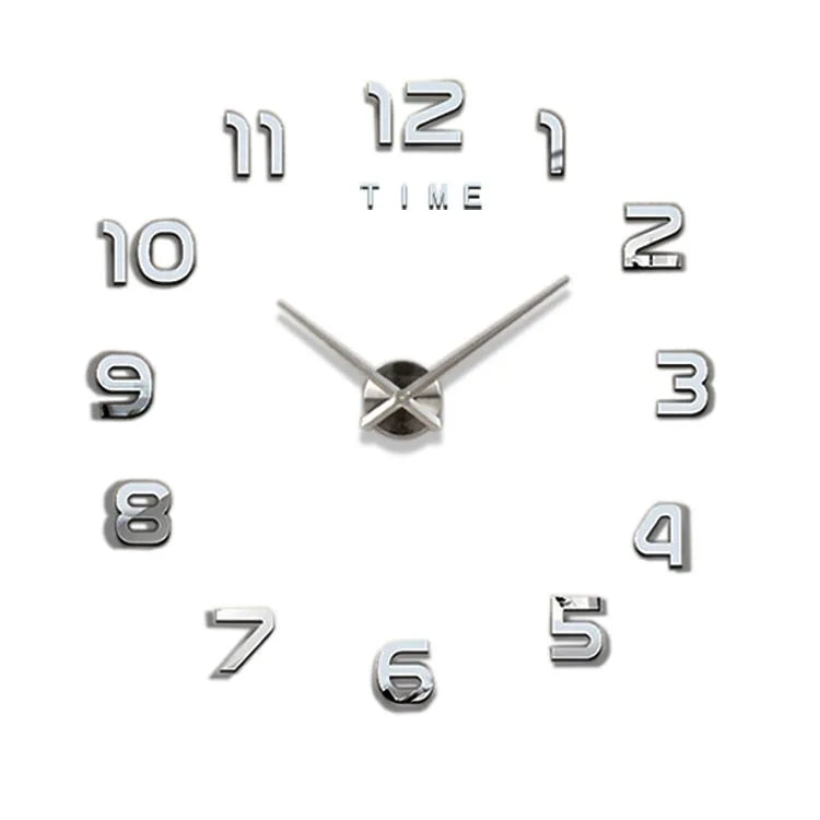 Duży zegar ścienny 3D z akrylowym lustrem