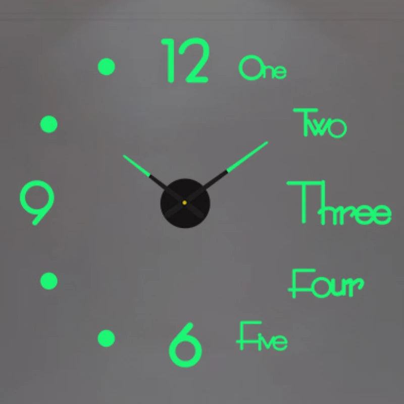 Duży zegar ścienny 3D z akrylowym lustrem