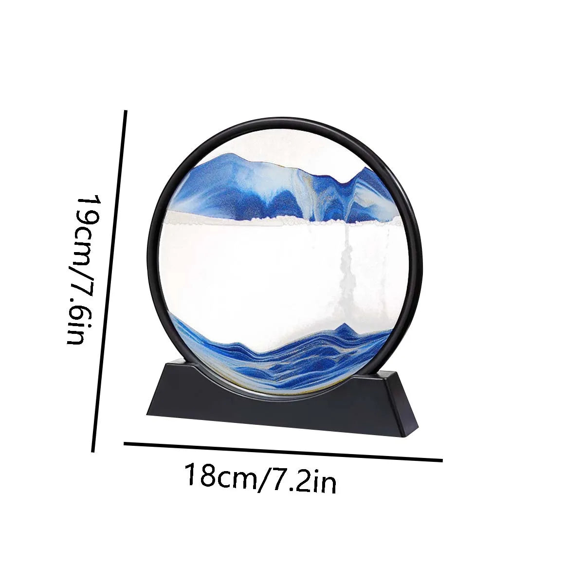  3D obraz z ruchomym piaskiem, klepsydra