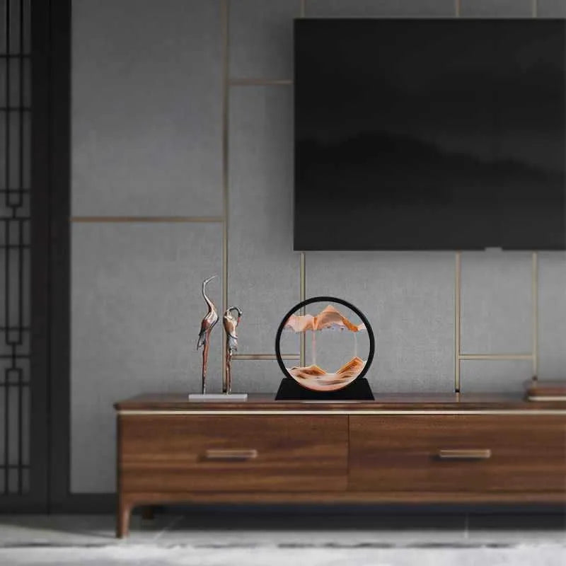  3D obraz z ruchomym piaskiem, klepsydra